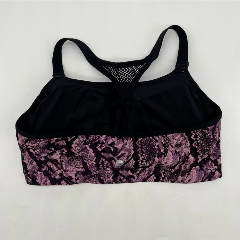 Lane Bryant Livi Active Womens Sports Bra Purple Black Snakeskin Mesh Plus 16 - Picture 5 of 8